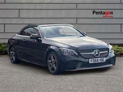 Black Used 2018 Mercedes C200 AMG Line Premium Cabriolet | £17,700 (Fair price)