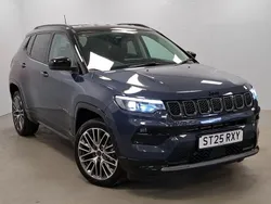 Bicolour metallic blue shade with black roof New 2025 Jeep Compass Summit SUV | £26,998 (Good price)