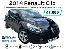 Black Used 2014 Renault Clio IV Dynamique Hatchback | £3,999 (Fair price)