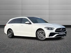 White Used 2023 Mercedes C300e AMG Line Premium Plus Estate | £39,690 (Expensive)