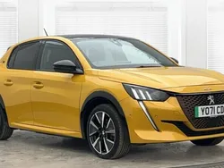 Yellow Used 2021 Peugeot e-208 Premium Hatchback | £13,052 (Fair price)