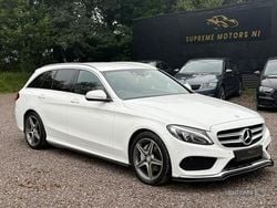 White Used 2015 Mercedes C220 AMG line Estate | £9,995 (Expensive)