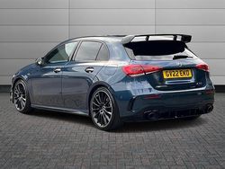 Denim blue Used 2022 Mercedes A35 AMG Premium Plus Hatchback | £29,990 (A bit pricey)