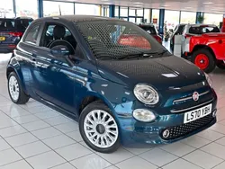 Epic blue Used 2020 Fiat 500 Lounge Hatchback | £8,389 (Fair price)