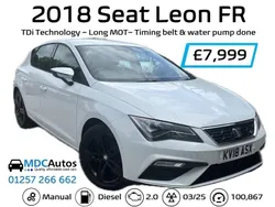 White Used 2018 Seat Leon FR Hatchback | £7,999 (Fair price)