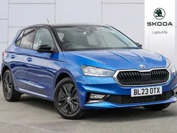 Race blue metallic black body / magic pearl effect roof Used 2023 Skoda Fabia Colour Edition Hatchback | £15,450