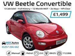 Red Used 2003 VW Beetle Cabriolet | £1,499 (Fair price)