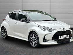 Platinum pearl white with black roof Used 2025 Toyota Yaris Hybrid Sport Hatchback | £26,650 (A bit pricey)