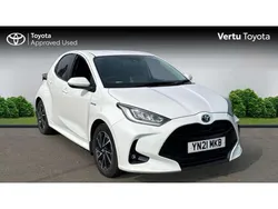 White Used 2021 Toyota Yaris Hybrid Design Hatchback | £13,846 (Fair price)