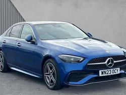 Blue Used 2023 Mercedes C300e AMG Line Premium Plus Sedan | £35,978 (Fair price)