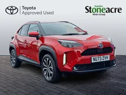 Red Used 2023 Toyota Yaris Hybrid Design Hatchback | £22,500 (Expensive)