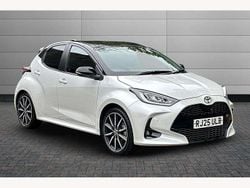 Platinum pearl white with black roof Used 2025 Toyota Yaris Hybrid Sport Hatchback | £25,950 (Fair price)