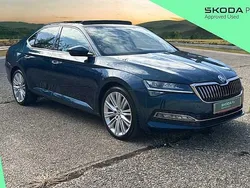 Petrol blue metallic Used 2024 Skoda Superb SE L Hatchback | £27,400 (Expensive)