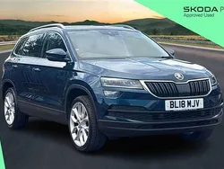 Lava blue metallic Used 2018 Skoda Karoq SUV | £12,500 (Fair price)