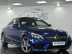 Blue Used 2018 Mercedes C250 AMG line Coupe | £17,995 (Fair price)
