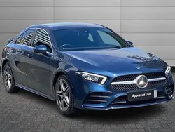 Denim blue Used 2021 Mercedes A180 AMG line Sedan | £17,995 (Fair price)