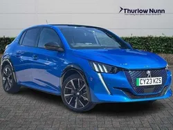 Blue Used 2023 Peugeot e-208 GT Hatchback | £15,399 (Fair price)