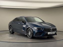 Denim blue Used 2022 Mercedes CLA220 AMG line Sedan | £25,150 (Fair price)