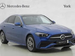 Blue Used 2024 Mercedes C300e AMG Line Premium Plus Sedan | £37,995 (Fair price)