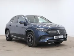 Denim blue metallic Used 2022 Mercedes EQA300 AMG line SUV | £22,400 (Fair price)