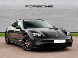 Jet black metallic Used 2024 Porsche Taycan 4S Sport Turismo Sedan | £71,990 (Fair price)