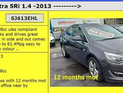 Grey Used 2013 Vauxhall Astra SRi Hatchback | £2,950 (Fair price)