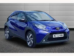 Juniper blue with black Used 2023 Toyota Aygo Hatchback | £12,995 (Fair price)