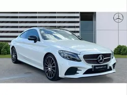 White Used 2021 Mercedes C220 AMG line Coupe | £31,806