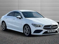 Polar white Used 2019 Mercedes CLA200 AMG line Sedan | £20,777 (Fair price)