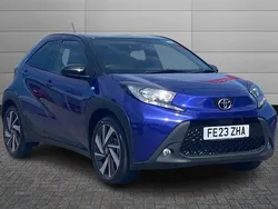 Juniper blue with black Used 2023 Toyota Aygo Hatchback | £13,850 (Fair price)