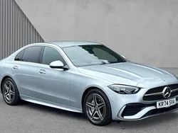 Metallic paint hightech silver Used 2024 Mercedes C200 AMG line Sedan | £32,990 (A bit pricey)