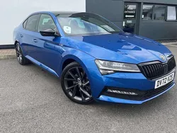 Race blue metallic Used 2022 Skoda Superb SportlinePlus Hatchback | £25,995 (Fair price)