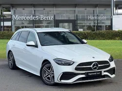 White Used 2024 Mercedes C220 AMG line Estate | £32,200 (Fair price)
