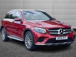 Hyacinth red Used 2018 Mercedes GLC220 AMG line Estate | £24,050 (A bit pricey)