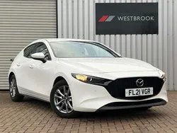 White Used 2021 Mazda 3 Luxury Hatchback | £9,400 (Fair price)