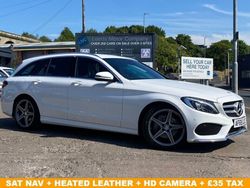 White Used 2015 Mercedes C220 AMG line Estate | £7,695 (Expensive)