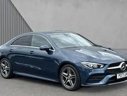 Blue Used 2021 Mercedes CLA200 AMG line Sedan | £23,825 (Fair price)