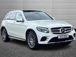 Polar white Used 2018 Mercedes GLC220 AMG line Estate | £26,050 (A bit pricey)
