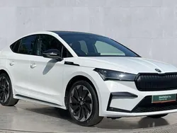 Moon white metallic New 2025 Skoda Enyaq iV SportlinePlus SUV | £36,750 (A bit pricey)