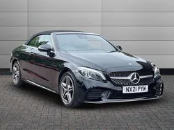 Black Used 2021 Mercedes C200 AMG line Cabriolet | £26,395 (Expensive)