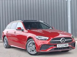Red Used 2022 Mercedes C300e AMG Line Premium Plus Estate | £30,498 (Fair price)