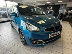 Electric blue metallic Used 2016 Mitsubishi Mirage Hatchback | £7,990 (Fair price)