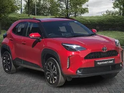 Scarlet flare New 2025 Toyota Yaris Hybrid Design Estate | £27,900 (Expensive)