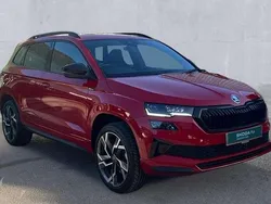 Velvet red metallic Used 2025 Skoda Karoq SportLine SUV | £31,190 (Fair price)