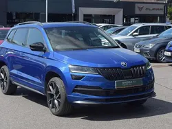 Race blue metallic Used 2020 Skoda Karoq SportLine SUV | £20,698 (A bit pricey)