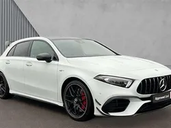 Moonstone white metallic Used 2022 Mercedes A45 AMG Hatchback | £44,571 (Fair price)