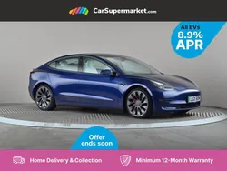 Blue Used 2021 Tesla Model 3 Performance Sedan | £22,497 (Fair price)