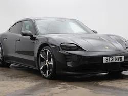 Jet black Used 2021 Porsche Taycan Performance Package Sedan | £48,895 (Fair price)
