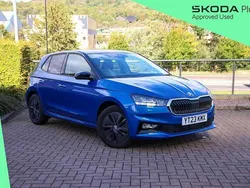 Race blue metallic black body / magic pearl effect roof Used 2023 Skoda Fabia Colour Edition Hatchback | £14,995 (Fair price)