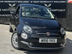 Black Used 2016 Fiat 500 Lounge Hatchback | £6,295 (A bit pricey)